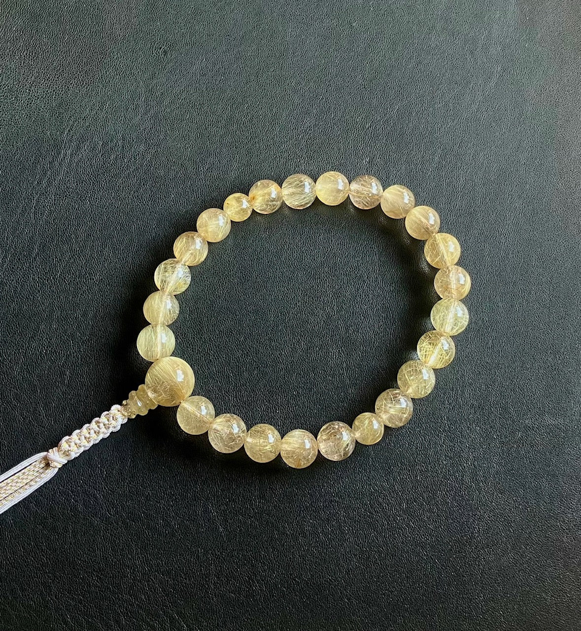 白金ルチルクオーツ22玉単念珠共仕立