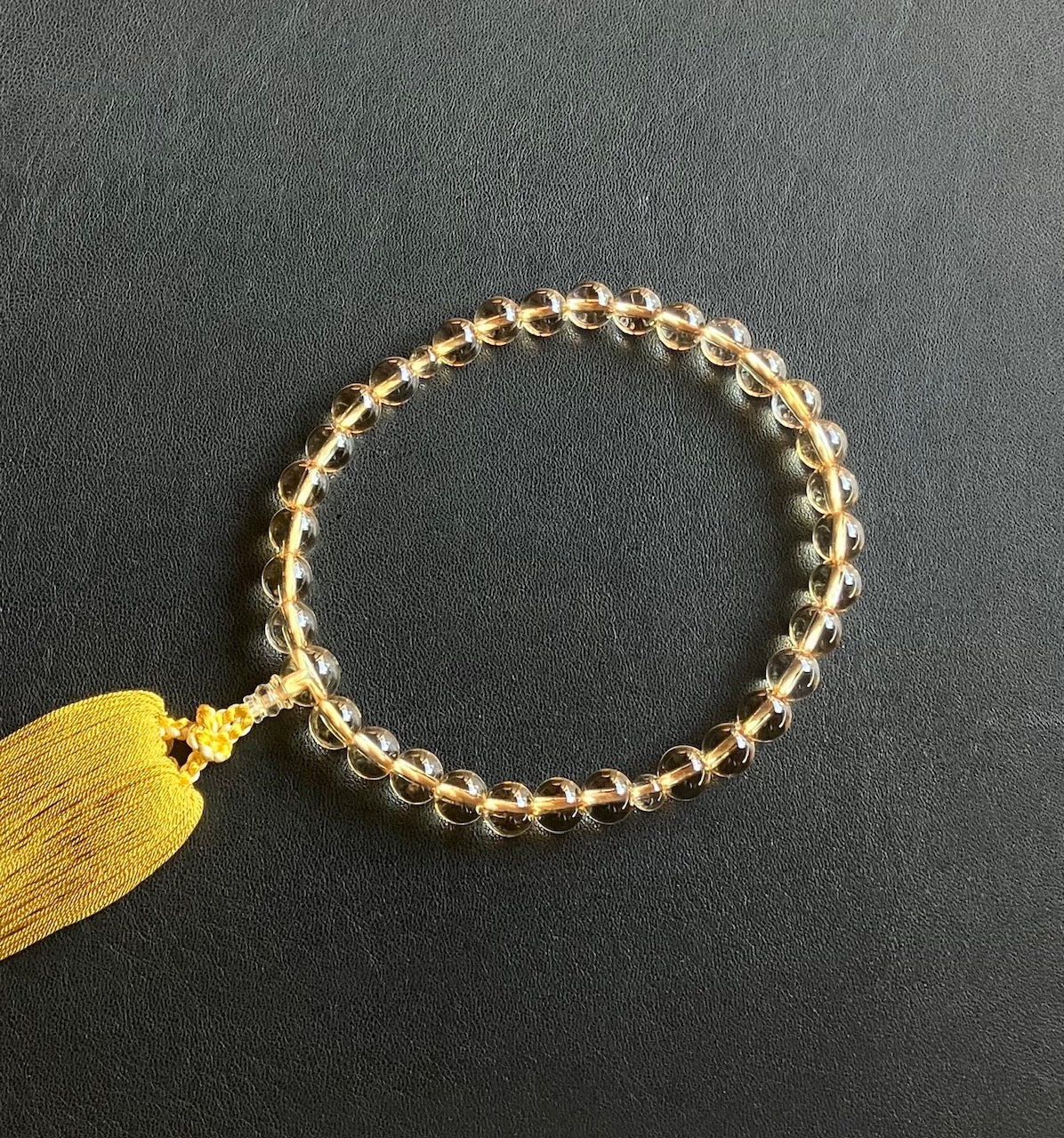 天然トパーズ8ミリ単念珠共仕立