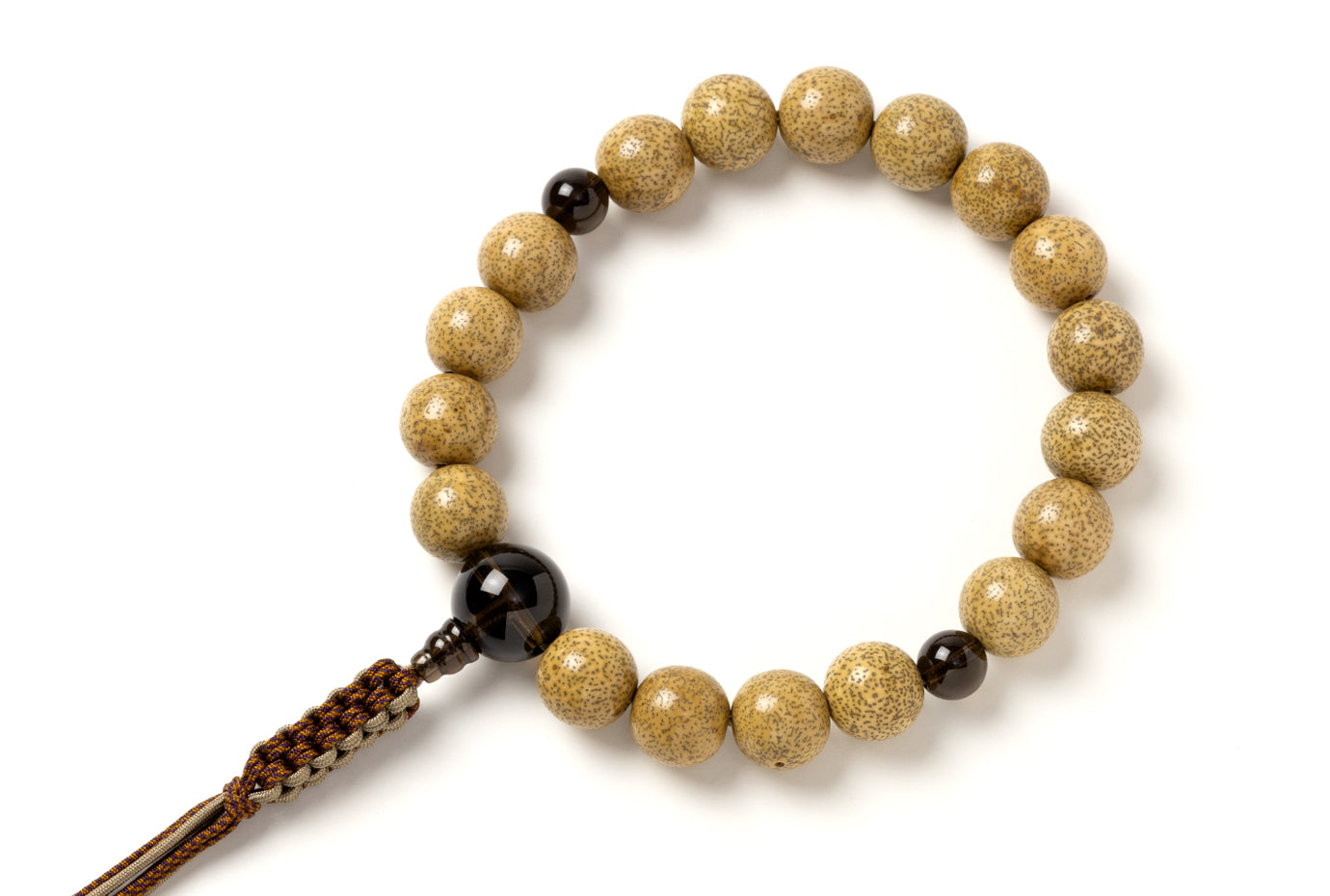 星月菩提樹18玉単念珠茶水晶仕立