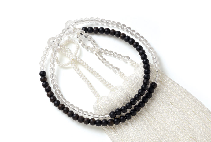 黒柿・水晶尺二寸半装束念珠 浄土真宗