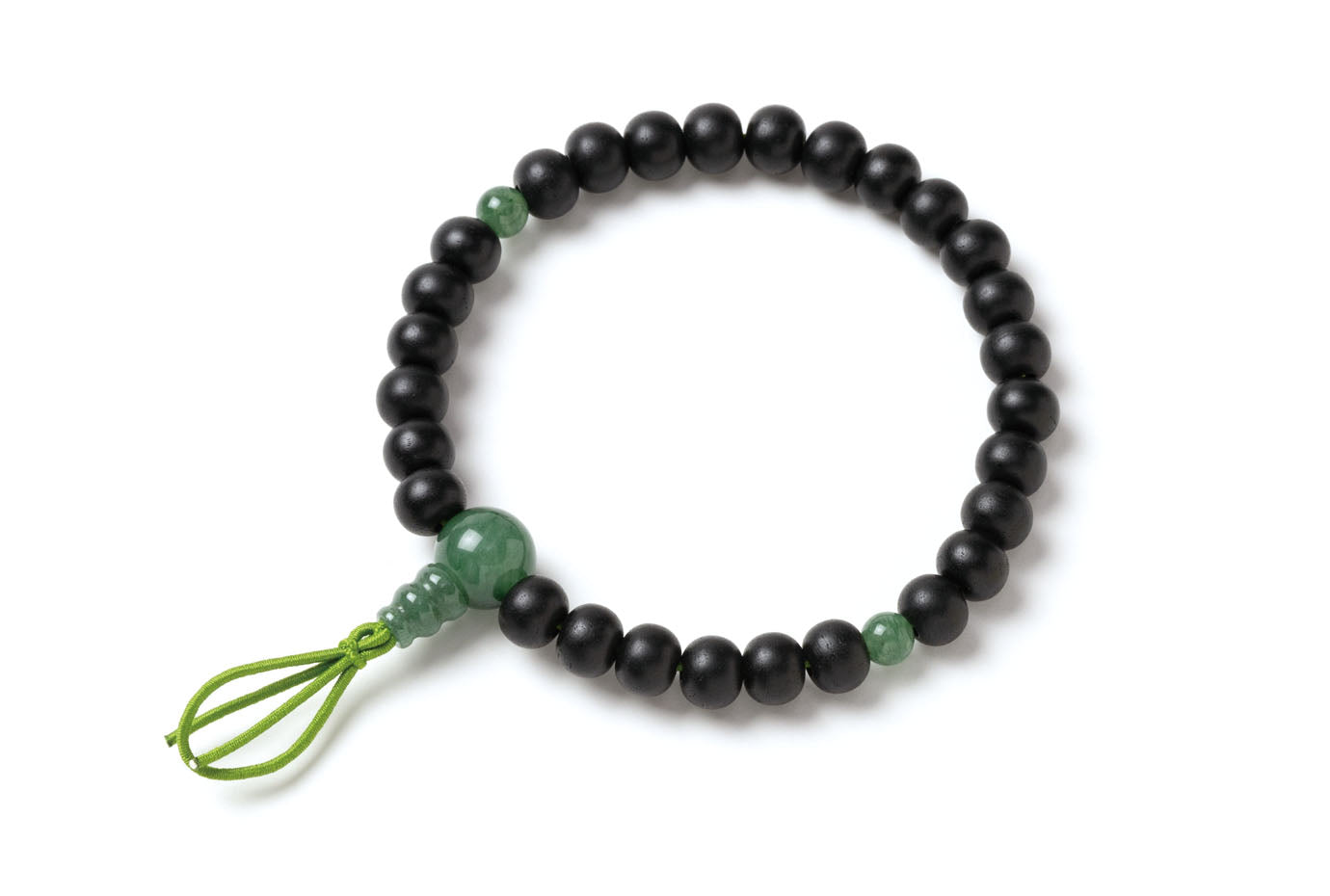 艶消黒檀6ミリ腕輪念珠アベンチュリン仕立