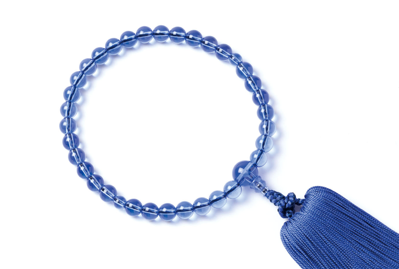 ブルークオーツ8ミリ単念珠共仕立