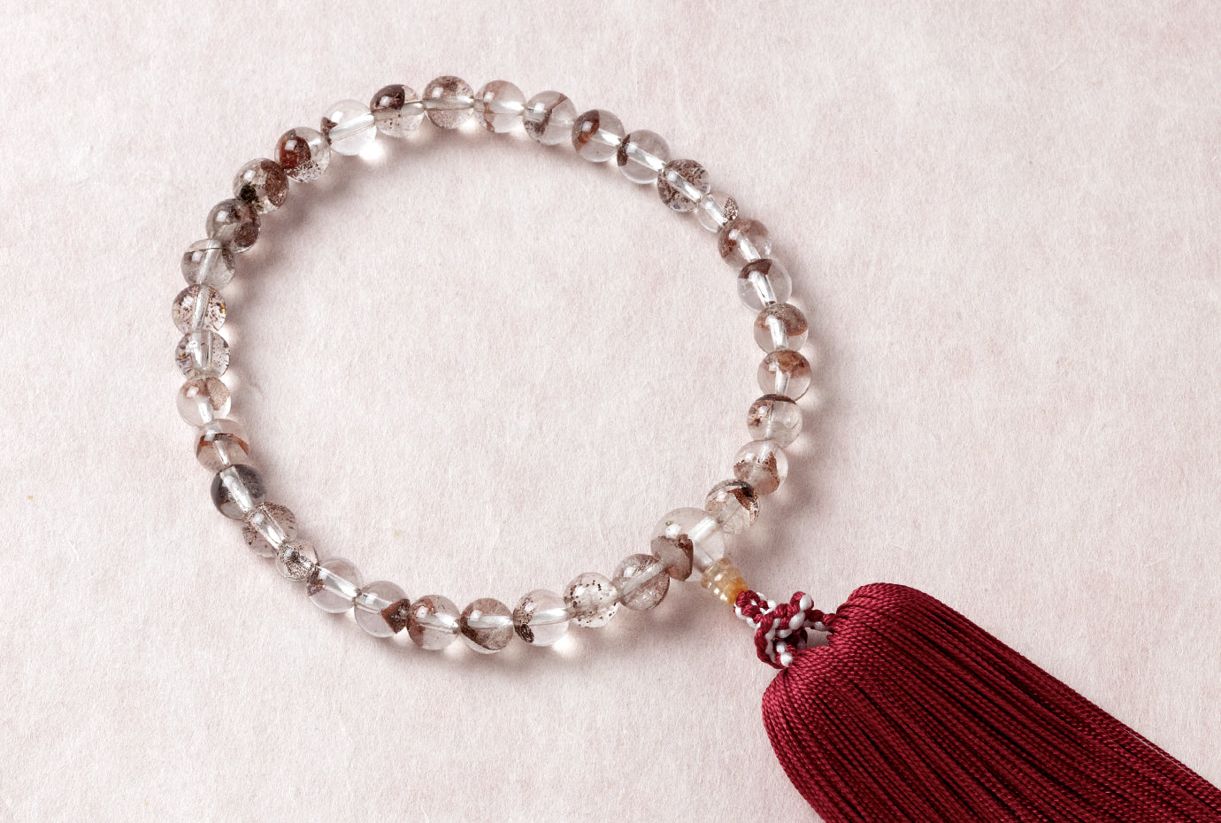 レッドファントムクオーツ8ミリ単念珠共仕立