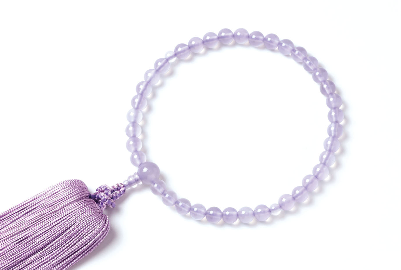 ラベンダーメノウ7ミリ単念珠共仕立