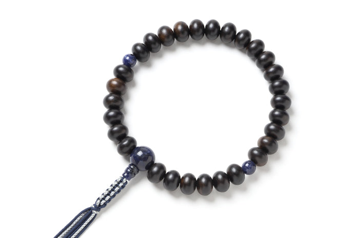 艶消縞黒檀10×14ミリ単念珠デュモートライト仕立