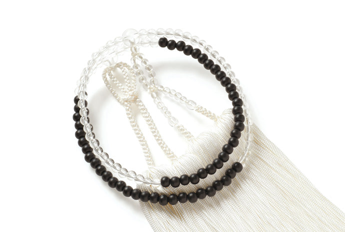 水晶・黒檀尺玉半装束念珠共仕立 浄土真宗