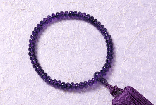 紫水晶5×8ミリ単念珠共仕立