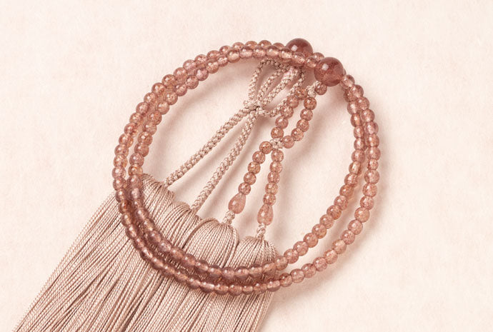 ストロベリークオーツ8寸2輪念珠共仕立