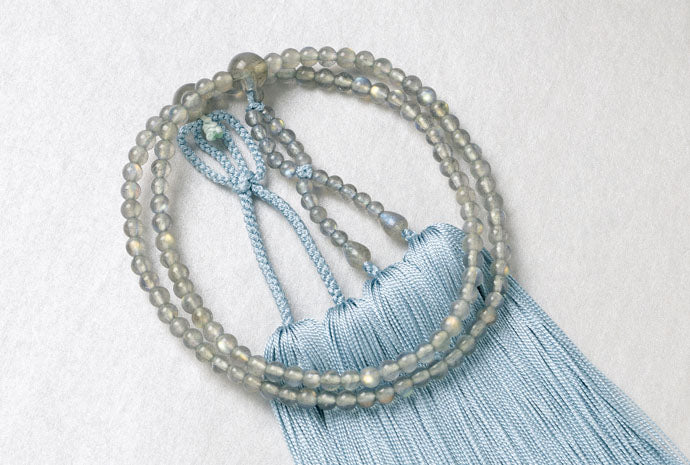 ラブラドライト8寸2輪念珠共仕立