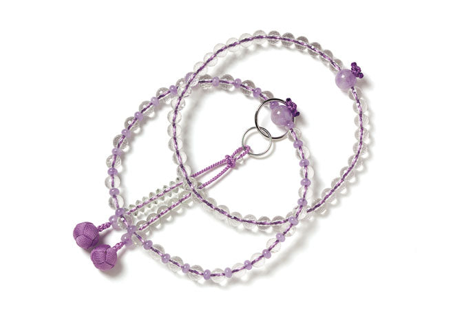 水晶128面切子八寸浄土珠数藤雲石仕立