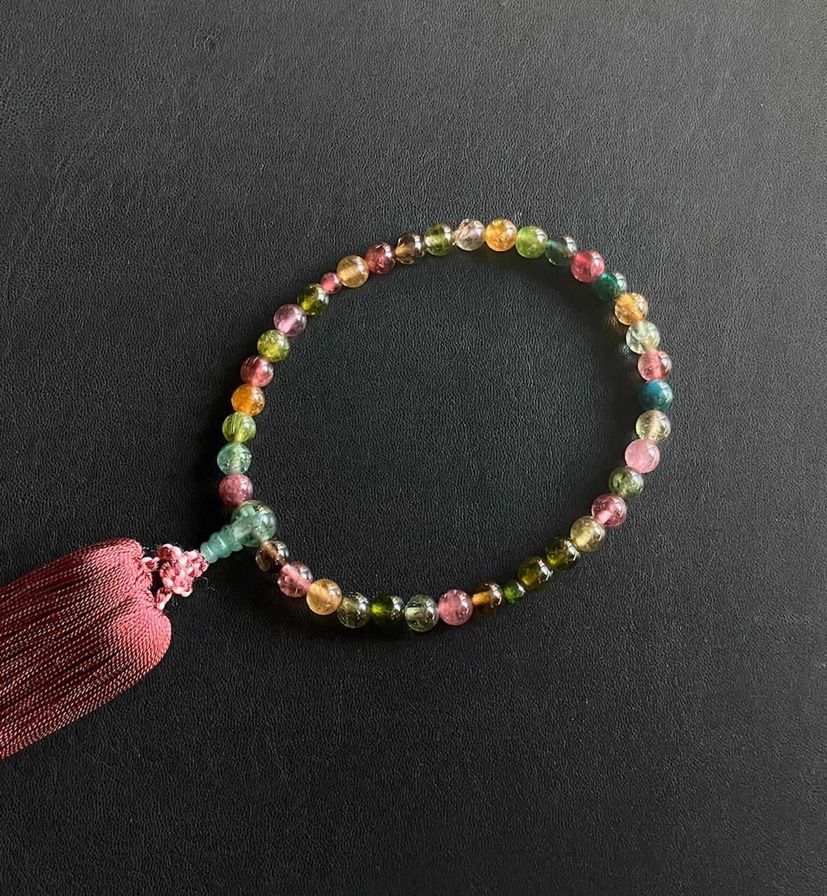 MIXトルマリン7.5ミリ単念珠共仕立