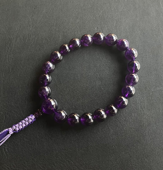 AA紫水晶18玉単念珠共仕立