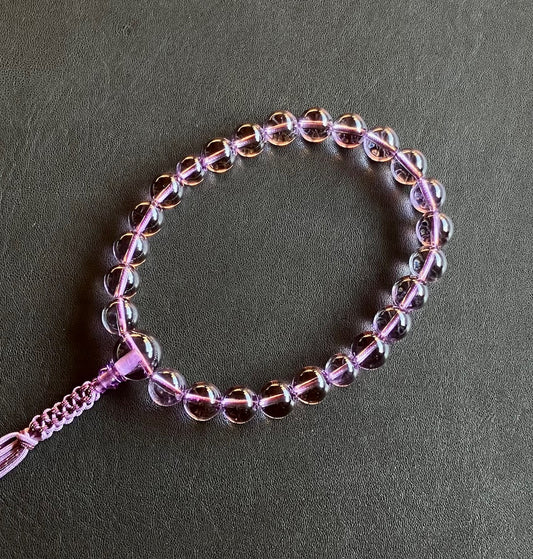 ローズアメジスト12ミリ23玉単念珠共仕立