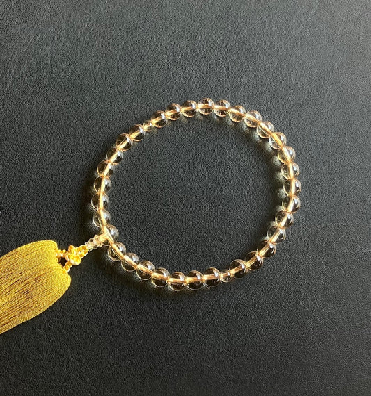 天然トパーズ8ミリ単念珠共仕立