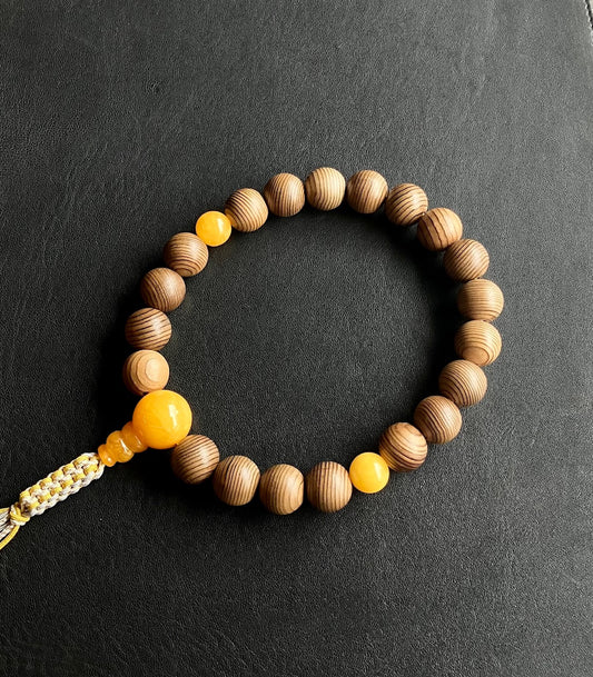 老杉16ミリ20玉単念珠老琥珀仕立