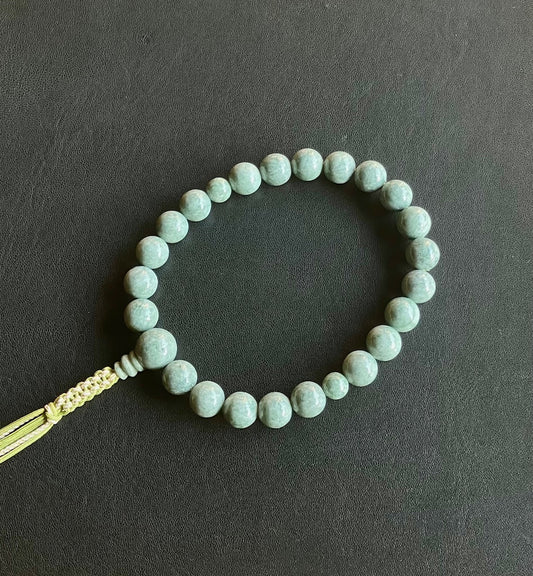 糸魚川翡翠（濃緑）22玉単念珠共仕立