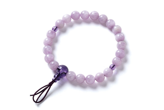 クンツァイト８ミリ腕輪念珠パープルクオーツ仕立