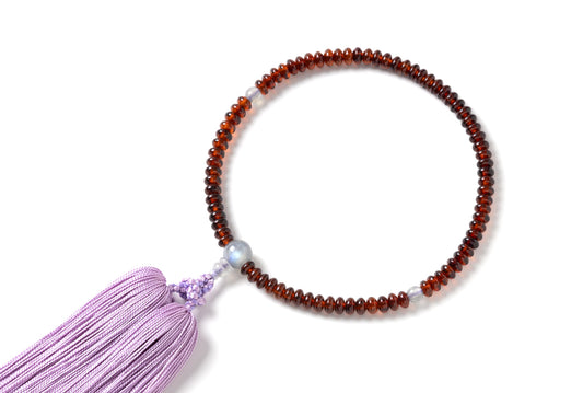 キャンディティ－アンバー３×６ミリ単念珠ラブラドライト仕立